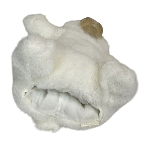 Vintage Rubber Face Plush Bunny Rabbit Hand Puppet White Pink Nose Creepy - Picture 6 of 7